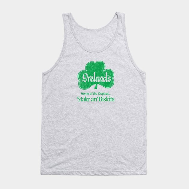 Ireland's Restaurant Green Worn Tank Top by Wright Art